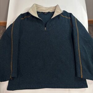 Kuhl Alfpaca Fleece 1/4 Zip Pullover Blue Green Men's Size Large